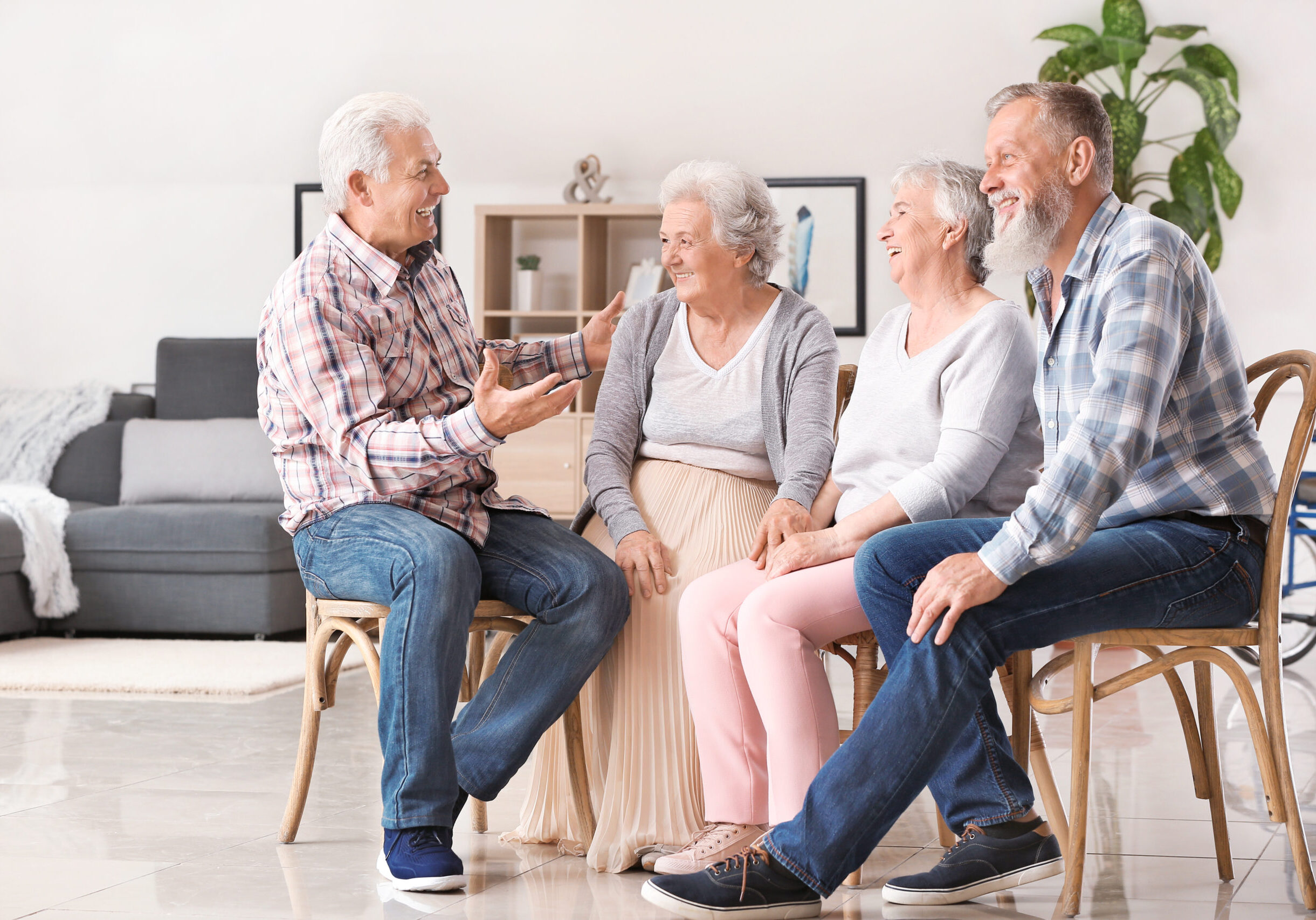Portrait of elderly people in nursing home
